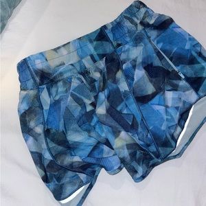 Blue pattern lululemon tall shorts